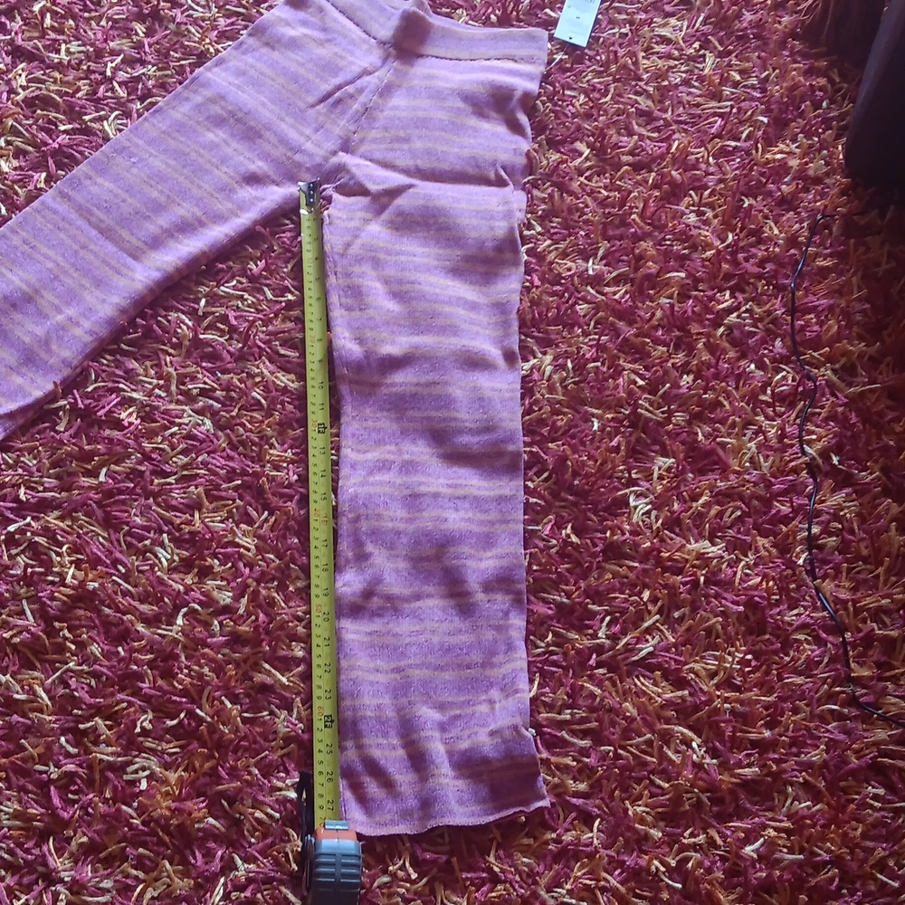 Wild Fable High-Rise Flare Sweater Knit Pants in Plum Purple Striped - Picture 7 of 7